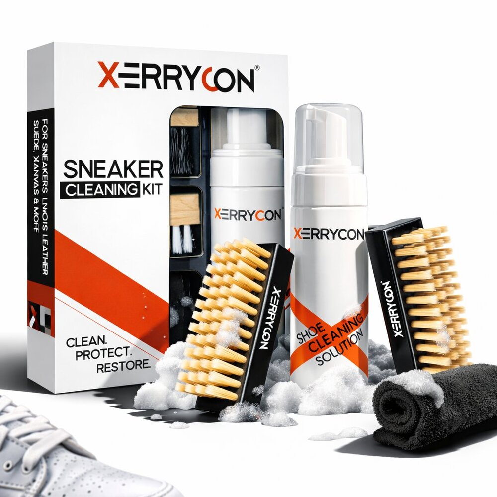 7-in-1 Sneaker Cleaning Kit – White Shoe Cleaner for Leather, Suede & Canvas – X